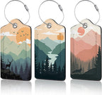 Sunset Landscape Luggage Tag for Suitcase, Mountain Tree Design by Unknown