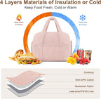 Corduroy Lunch Box Lunch Bag for Women Men, Cute Strawberry Small Insulated - Image 3