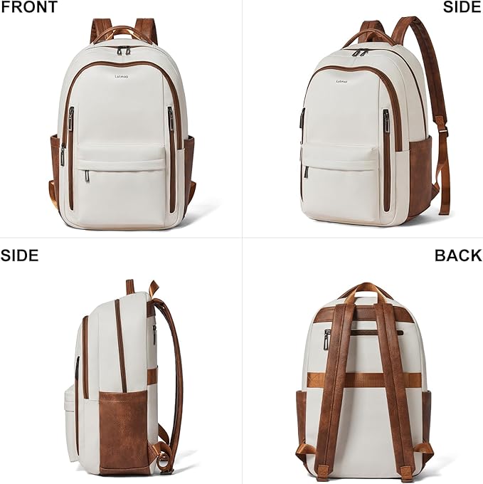30L Business Laptop Backpack for Women Men, Travel Work Backpack Purse Faux - Image 7
