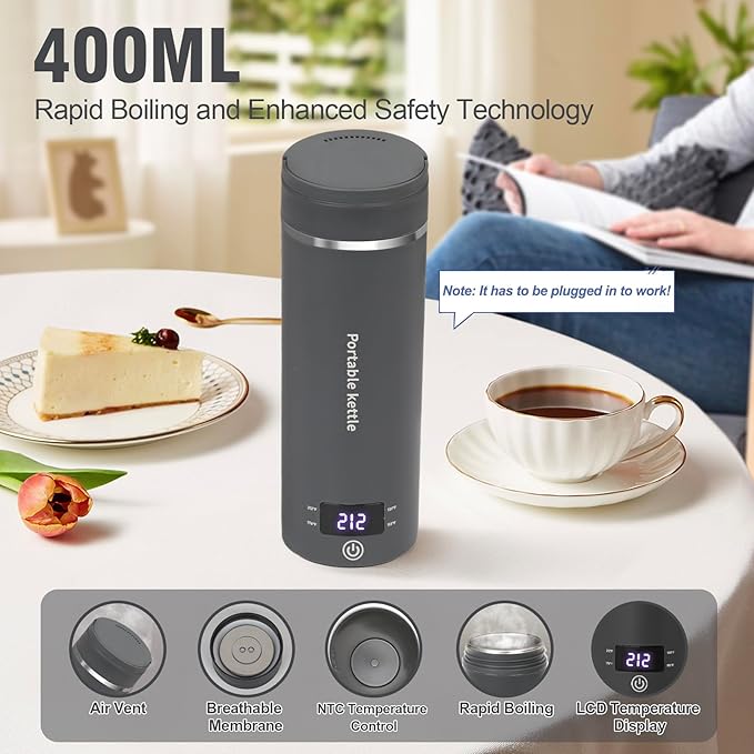 Travel Electric Kettle Portable Mini Kettle, Small Hot Water Boiler - Image 3