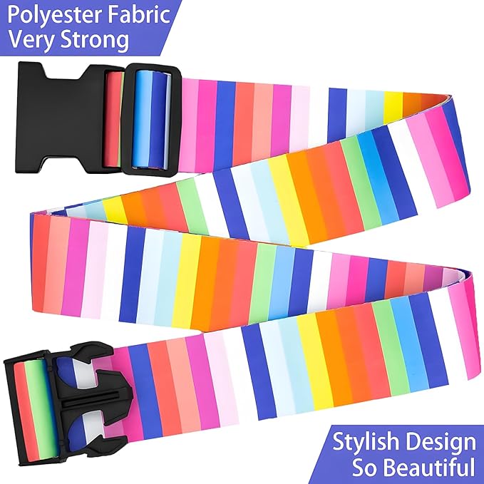 Rainbows Luggage Straps for Suitcases, Adjustable Luggage Travel Belts Security - Image 5