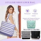 VASCHY Beach Bag for Women, Large Waterproof Sandproof Fold-able Packable Pool - Image 7