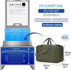 For United Airlines Foldable Carry on Bag 22x14x9 Travel Duffel Bag Packable - Image 2
