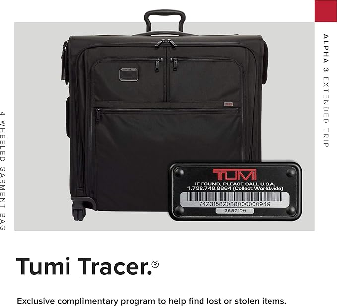 TUMI - Alpha Extended Trip 4 Wheeled Garment Bag - 4-Wheeled Clothing Bag - Image 4