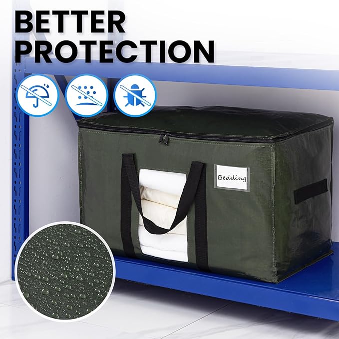 TAILI 8 Pack Green Extra Large Storage Bags, Heavy Duty Totes - Image 8