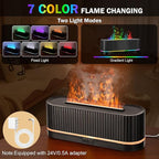 Essential Oil Diffuser，Colorful Flame Fire Diffuser Humidifier，Scent Aroma Diffuser, 7 Colors Changing Oil Diffuser for Home,Office(Remote Control，Timeable, Waterless Auto off-260ml) (Black)