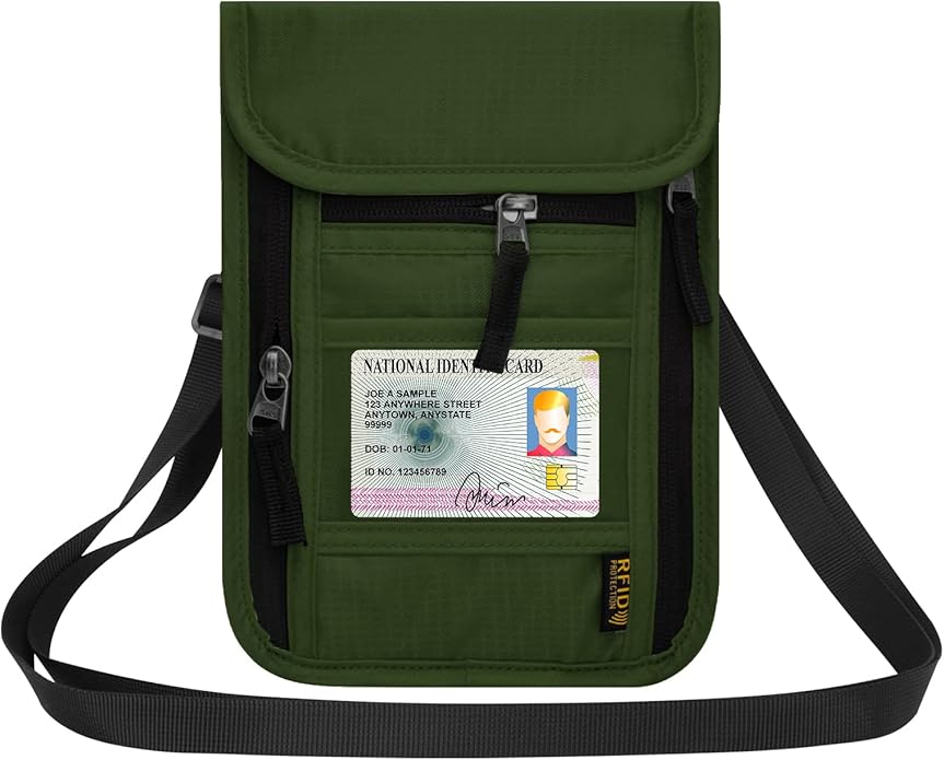 Neck Wallet for Travel, Passport Holder Neck Pouch for Men Women by HOTEMIA