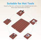 Quccefods Heat Resistant Mat Oversize Curling Iron Mat Silicone Hot Hair Tools Mat for Hair Straightener,Flat Irons,Hair Styling Tools Countertop protection Portable Travel Mat 14.2" x 11"
