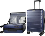 KROSER Carry On Luggage with Spinner Wheels & Built-in TSA Lock, Expandable Top by KROSER
