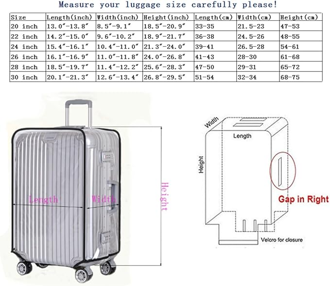JenKin Luggage Protector Suitcase Cover PVC Waterproof Travel Suitcase Fits - Image 7