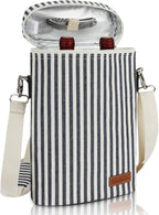 ZORMY 2 Bottle Wine Tote Carrier, Dark Blue, 750 mL Capacity, Polyester Material by ZORMY