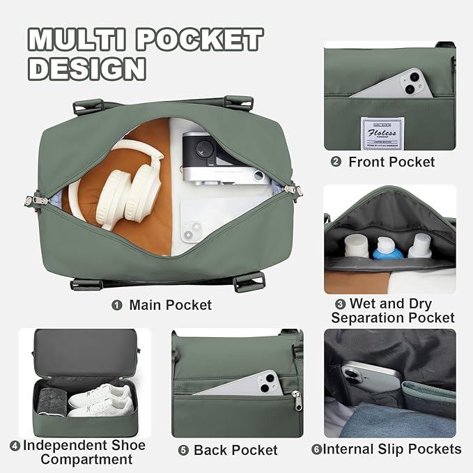 Travel Duffel Bag, Sports Tote Gym Bag, Shoulder Weekender Overnight Bag - Image 5