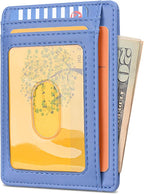 Buffway Slim Minimalist Front Pocket RFID Blocking Leather Wallets - Image 2