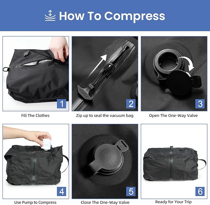 BAGAIL TPU Vacuum Bag for Travel, Reusable Compression Bag - Image 5