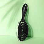 Ninabella Detangle Hair Brush for Women & Men - Does not Pull - Straightening Brushes for Straight & Curly Hair - Unique Spiral Detangling Hairbrush - Black