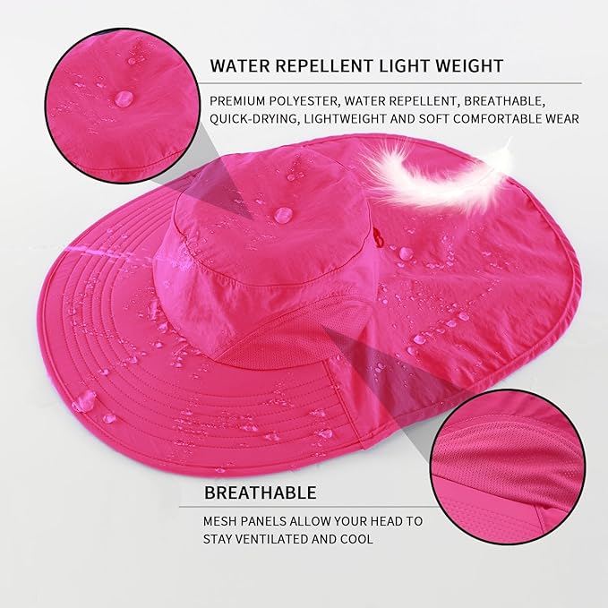 Home Prefer Outdoor UPF50+ Sun Hat Wide Brim Mesh Fishing Hat - Image 3