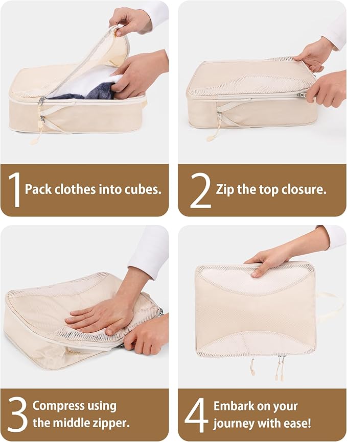 Compression Packing Cubes 12 Set, Suitcase Organizers, Extendable Packing Cubes - Image 8