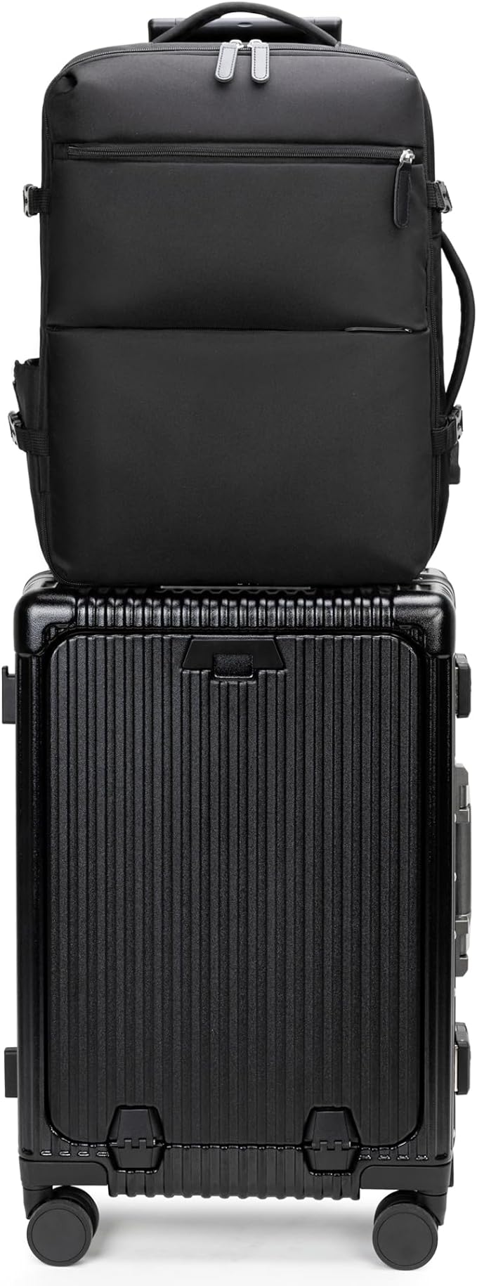 feilario 2 Piece Set 24in Aluminium Frame PC Hard Shell Spinner Wheels Luggage by feilario