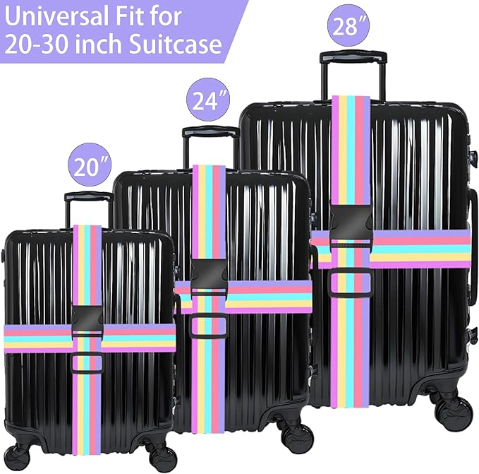 Rainbow Luggage Straps for Suitcases, Adjustable Luggage Travel Belts to Keep - Image 3