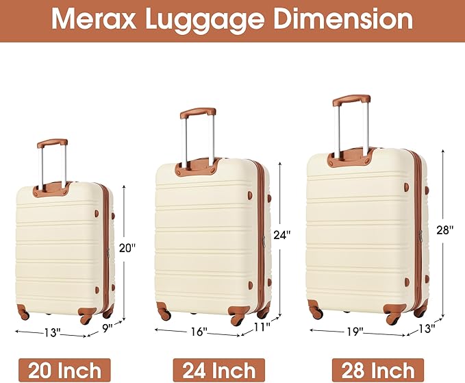 Merax Luggage sets of 3 Piece Carry on Luggage Airline Approved, Hard Case - Image 6
