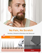New 2 in 1 Body & Nose Hair Trimmer - Electric Beard Razor for Men, All-in-One Groomer with Magnetic Nose Hair Head, Waterproof Wet/Dry Use, Groin/Ball Shaver, USB-C Fast Charging,White(Solo)