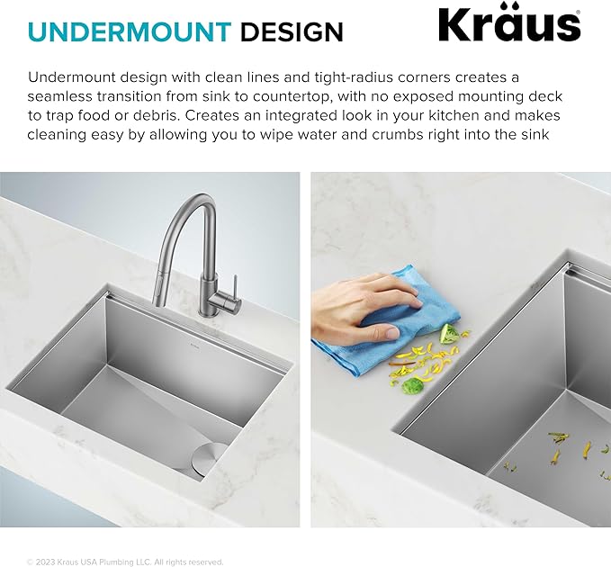 KRAUS Kore 21-Inch Undermount Workstation 16 Gauge Single Bowl Stainless Steel - Image 8