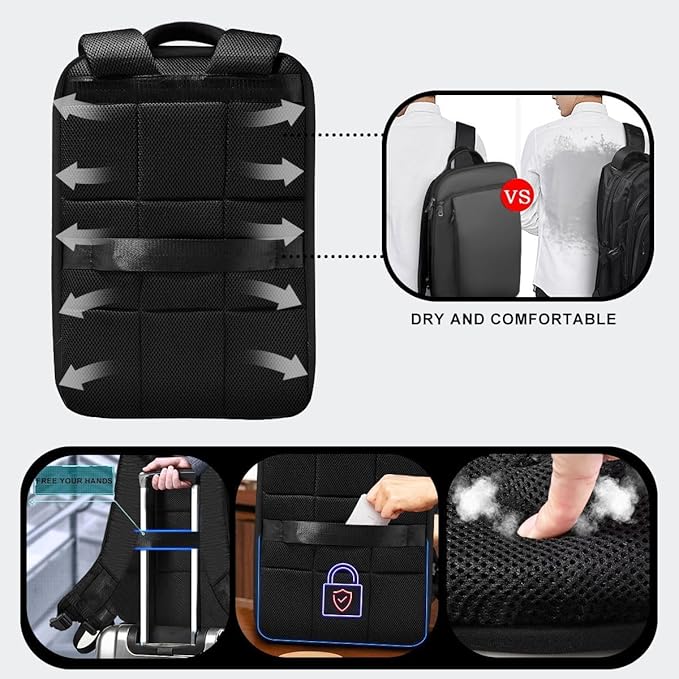 ZINMARK Slim Expandable 15 15.6 16 Inch Laptop Backpack Anti Theft Travel - Image 5