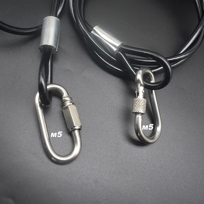 7FT 4mm Stainless Steel Outdoor Travel Security Cable Lock, Braided Steel - Image 5