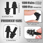 TrelaCo 100 Pairs Ear Plugs Bulk, NRR 29dB Reusable Silicone Ear Plugs - Image 2