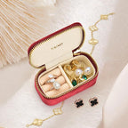 Small Travel Jewelry Case, Mini Tiny Plush Velvet Jewelry Box - Image 5