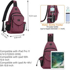 MOSISO Sling Backpack, Canvas Crossbody Hiking Daypack Bag - Image 2