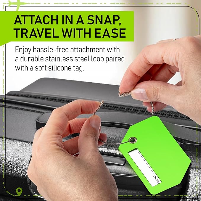 Untethered Ultimate Travel Set: 4 Premium Luggage Straps and 4 Silicone Tags - Image 8