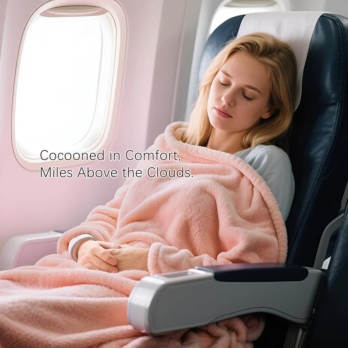 Melissa Large Travel Blanket and Inflatable Pillow Set - Image 2