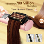 Cordless Hair Straightener Brush, Mini Brush Straightener for Travel,Portable Straightening Brush for Women,Hot Comb Styling Tools & Appliances, Pink