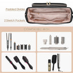 Fasrom Hair Tools Travel Bag with Heat Resistant Mat for Flat Iron, Curling Iron and Straightener, 2 in 1 Blow Dryer Organizer Case for Styling Appliances and Hot Items, Black (Patent Design)