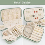 DesignSter Travel Jewelry Box, PU Leather Portable Jewelry Case, Small Jewelry - Image 3