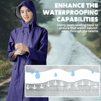 ANYOO Waterproof Rain Poncho Lightweight Reusable Hiking Hooded Coat Jacket - Image 6