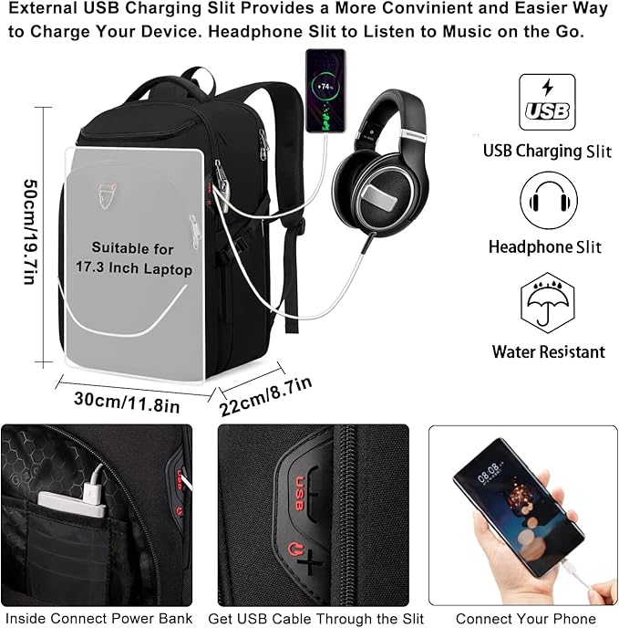 Travel Laptop Backpack, Anti Theft Backpack - Image 4