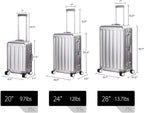 TRAVELKING All Aluminum Luggage Zipperless Hard Shell Suitcase - Image 6