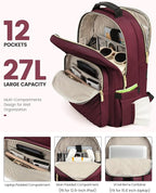 LOVEVOOK Laptop Backpack Purse for Women, Work Business Travel Computer Bags - Image 2
