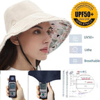 vidsel Womens Sun Hats Wide Brim Reversible Bucket Cotton Hat Packable Summer - Image 4
