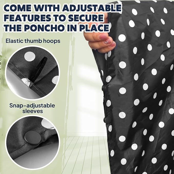 ANYOO Waterproof Rain Poncho Lightweight Reusable Hiking Hooded Coat Jacket - Image 4