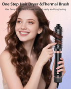 Hot Air Brush, Updated Version Thermal Brush & Hair Dryer Brush One Step Volumizer, High-Speed 1.5 Inch Negative Ion Blowout Express Thermal Round Brush Salon-Quality Blowouts, Hair Shinier & Smoother