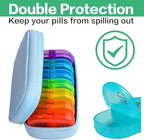 Serfeymi Weekly Travel Pill Organizer 2 Times A Day AM PM Upgraded Rainbow Pill - Image 5