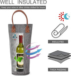 Single Bottle Insulated Wine Tote, 1 Bottle Wine Carrier Bag Padded Wine Cooler - Image 2