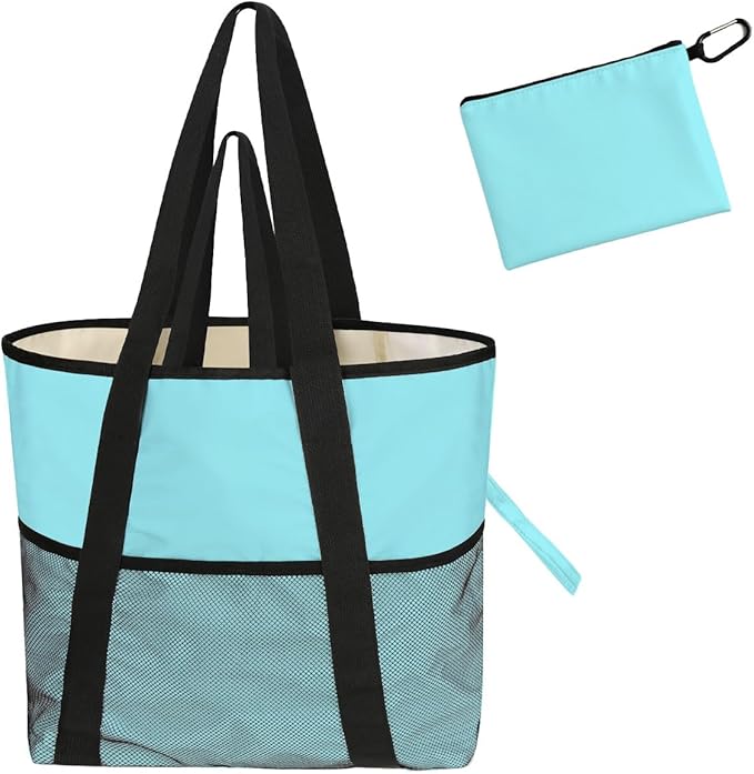 Sandproof Beach Bag with Zipper by NBIAN