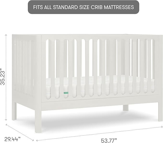 Newton Baby Galileo Standard Crib, Solid Beech Wood in Warm White Color - Image 3