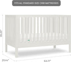 Newton Baby Galileo Standard Crib, Solid Beech Wood in Warm White Color - Image 3