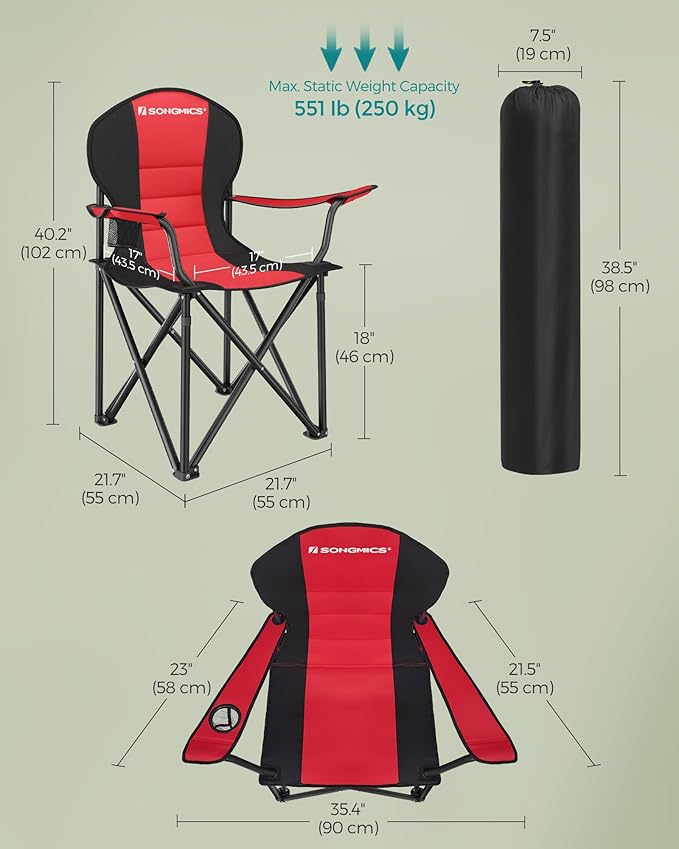 SONGMICS Folding Camping Chair, - Image 3