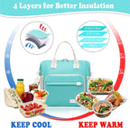 Preppy Lunch Box for Women Aesthetic Insulated Lunch Bag for Young Ladies Female - Image 4